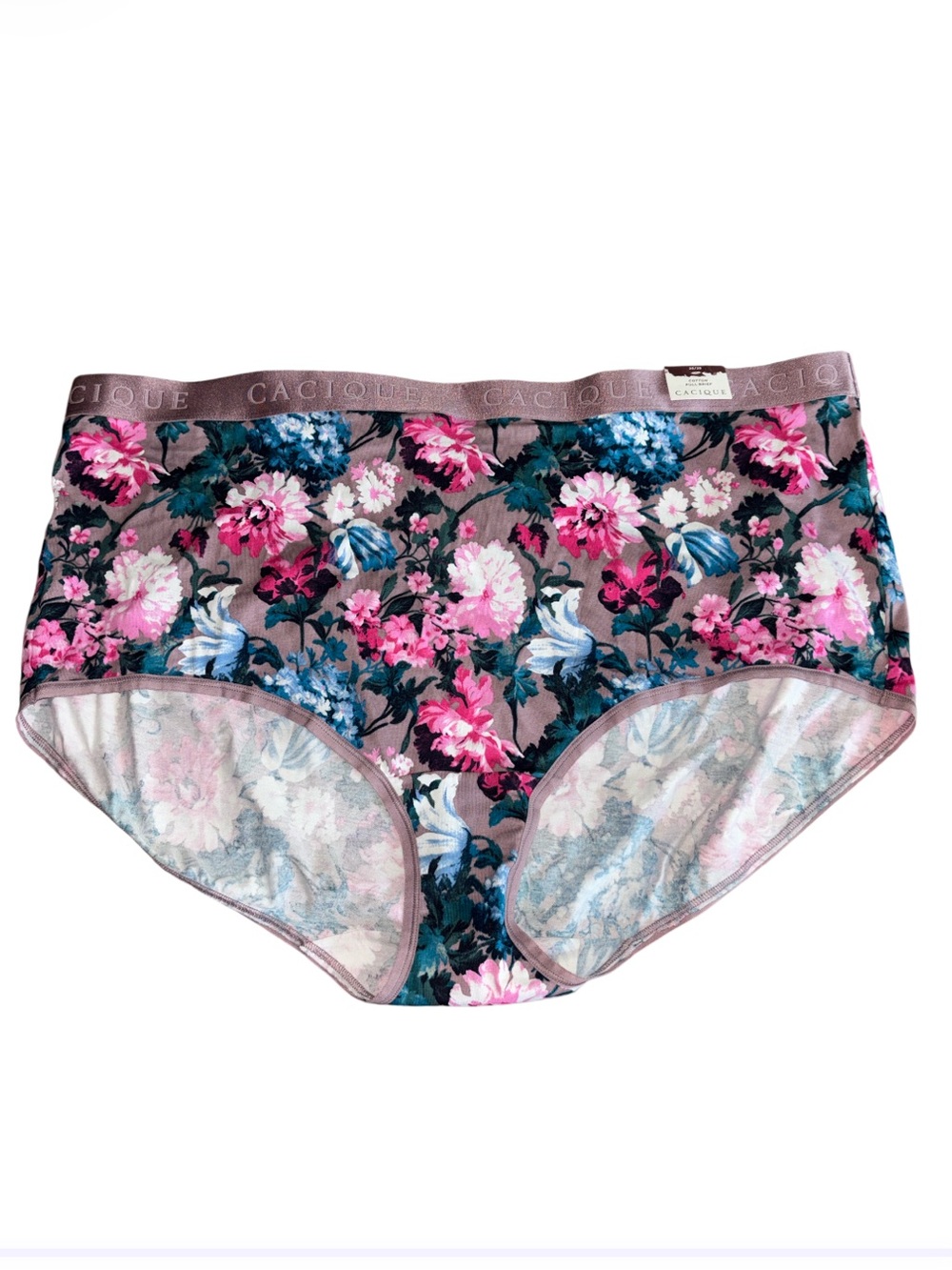3/$25 Lane Bryant CACIQUE Cotton Full Brief in Mauve Floral sz 26/28